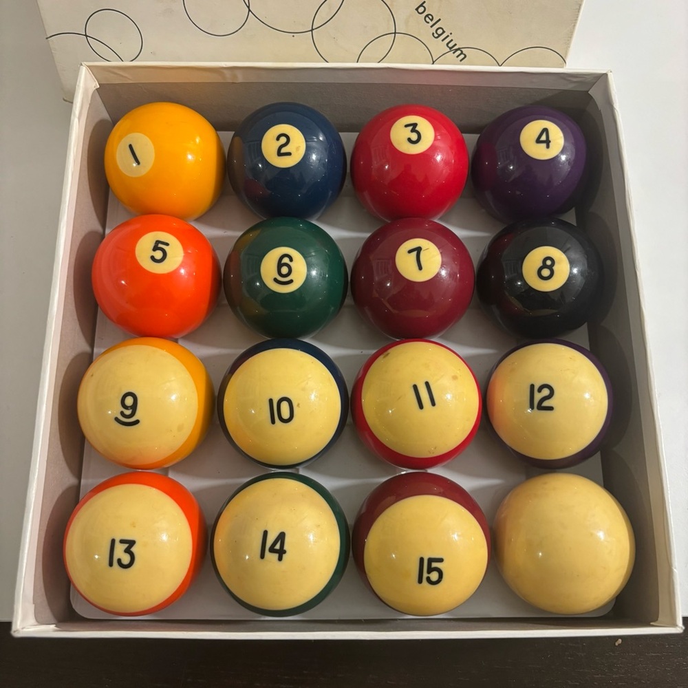 Aramith Vintage Belgian 2 1/4 Pool Billiard Balls Set